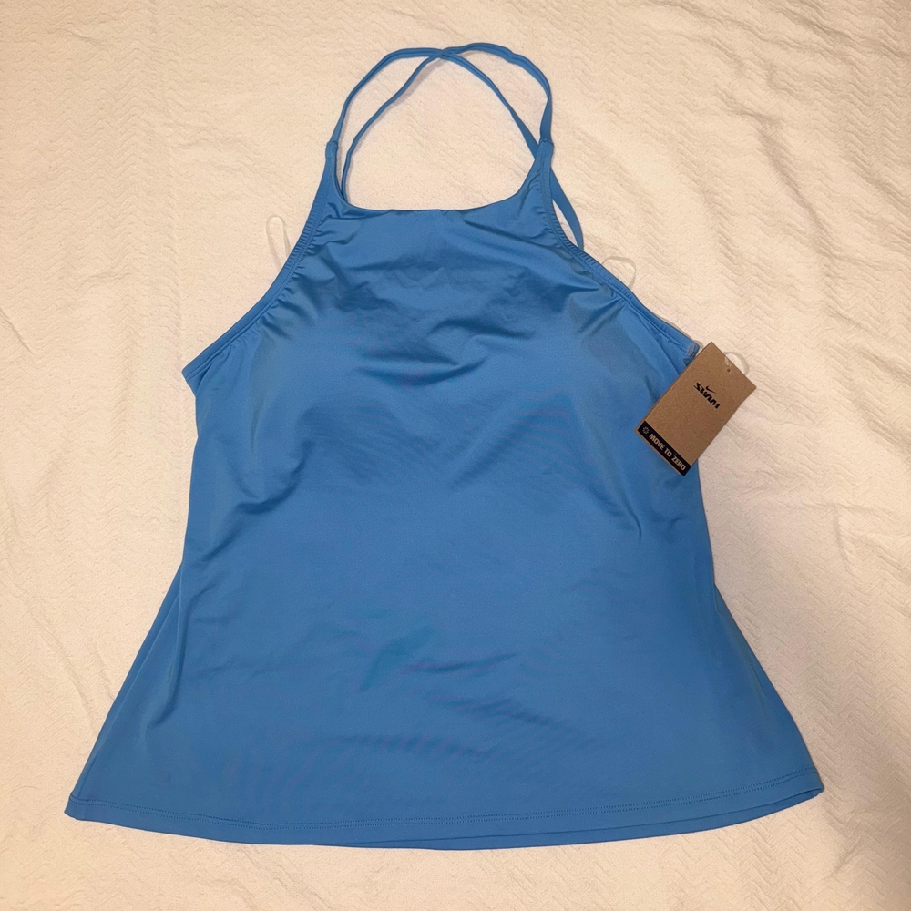 NWT Nike move to zero Women's Vibrant Blue Tank SWIM Top SIZE XL